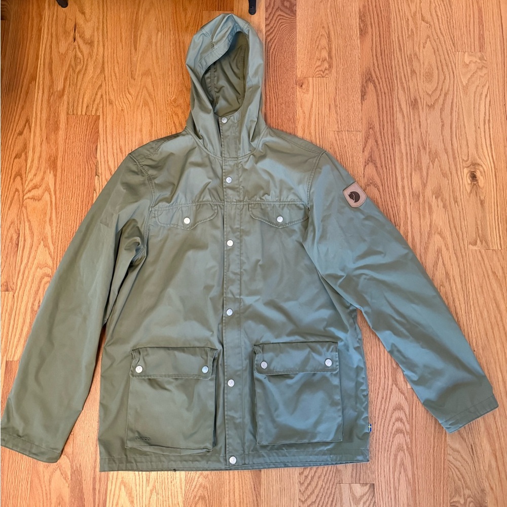 Fjallraven Greenland Olive Hooded Raincoat